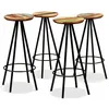 Image de Tabourets de bar - vidaXL - Lot de 4 - Bois massif de récupération - Acier - 30 x 76 cm
