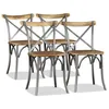 Image de vidaXL Chaises à manger lot de 4 bois de manguier massif et acier 274882