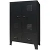 Image de vidaXL Garde-robe Métal de style industriel 67 x 35 x 107 cm Noir