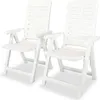 Image de vidaXL 2 pcs Chaises inclinables de jardin Plastique Blanc