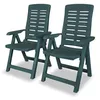 Image de vidaXL 2 pcs Chaises inclinables de jardin Plastique Vert