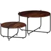 Image de vidaXL 2x Table Basse Bois de Sesham Massif Table de Salon Console Canapé 246015