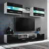 Image de vidaXL Ensemble Mural pour TV avec Lumières LED 5 pcs Armoire de Télévision avec Étagère Meuble Télé de Salon Intérieur 246028
