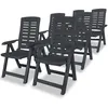 Image de vidaXL Chaises inclinables de jardin 6 pcs Plastique Anthracite