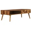 Image de vidaXL Table Basse Bois Sesham Massif avec Finition Miel Table de Salon Meuble 246201