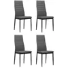 Image de vidaXL 4x Chaise de Salle à Manger Tissu Gris Clair Chaise à Manger de Cuisine 246182