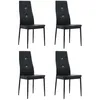 Image de vidaXL 4x Chaise de Salle à Manger Cuir Artificiel Noir Chaises de Cuisine 246188
