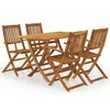 Image de Salon de jardin pliable en acacia - VIDAXL - Brun - 4 personnes - Bois massif