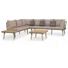 Image de vidaXL Salon de jardin 4pcs et coussins Bois dacacia solide Marron