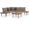 Image de vidaXL Salon de jardin 4pcs et coussins Bois dacacia solide Marron