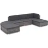 Image de vidaXL Salon de jardin 6 pcs avec coussins Résine tressée Gris 44425