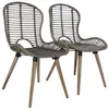 Image de vidaXL Chaises de salle à manger 2 pcs Marron Rotin naturel