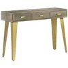 Image de vidaXL Table console Bois de manguier Gris avec laiton 110x35x76 cm