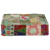 Image de vidaXL Pouf carré en coton fait à la main 50 x 50 x 12 cm Vert