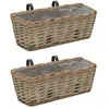 Image de vidaXL Jardinière de balcon 2 pcs Osier avec doublure en PE 40 cm