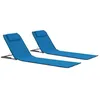 Image de Set de 2 tapis de plage pliables - Bleu - 160 x 53 x 47 cm