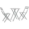 Image de vidaXL Mobilier de bistro 3 pcs Acier Gris 44355