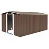 Image de vidaXL Abri de jardin 257x392x181 cm Métal Marron 143347