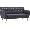 Image de vidaXL Canapé à 3 places Revêtement en tissu 172x70x82 cm Gris foncé