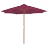 Image de vidaXL Parasol dExtérieur avec Mât en Bois Pare-soleil de Patio Abri de Soleil Parasol de Plage Jardin Terrasse Balcon 44497