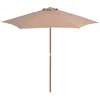 Image de vidaXL Parasol dExtérieur avec Mât en Bois Pare-soleil de Patio Abri de Soleil Parasol de Plage Jardin Terrasse Balcon 44516