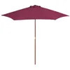 Image de vidaXL Parasol dExtérieur avec Mât en Bois Pare-soleil de Patio Abri de Soleil Parasol de Plage Jardin Terrasse Balcon 44517