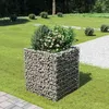 Image de vidaXL Lit Surélevé à Gabion Acier Galvanisé Argenté 90x90x100 cm Jardinière 143556