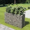 Image de vidaXL Lit Surélevé à Gabion Acier Galvanisé Argenté 180x50x100 cm Jardinière 143558