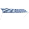 Image de vidaXL Auvent Rétractable 350x150 cm Bleu et Blanc Store Abri Soleil Jardin 143750