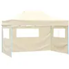Image de vidaXL Tente Pliable avec 3 Parois 3x45 m Crème Tonnelle de Jardin Chapiteau 44972