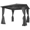 Image de Belvédère - vidaXL - 300 x 300 cm - Aluminium - Rideaux inclus - Protection UV