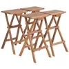 Image de vidaXL Tabourets de bar pliables 4 pcs Bois de teck massif 44728