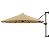 Image de vidaXL Parasol Mural avec Mât Métallique 300 cm Taupe Balcon Jardin Terrasse 44866
