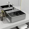 Image de vidaXL Lavabo avec Trou pour Robinet Lave-Mains Vasque à Poser Vasque à Monter Salle de Bain Intérieur Salle dEau Cabine de 143487