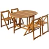 Image de vidaXL Ensemble à manger dextérieur pliable 5pcs Bois dacacia solide 45594