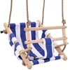 Image de vidaXL Balançoire pour bébé avec ceinture de sécurité Coton Bois Bleu