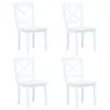 Image de vidaXL 4x Bois dHévéa Massif Chaises de Salle à Manger Chaises à Dîner Chaises de Repas Chaises de Cuisine Maison Intérieur 247357
