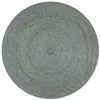 Image de vidaXL Tapis fait à la main Jute Rond 120 cm Vert olive 133669