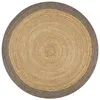 Image de Tapis - vidaXL - Jute fait à la main - 120 cm - Rond - Naturel et gris