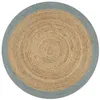 Image de vidaXL Tapis fait à la main Jute avec bord vert olive 90 cm 133680