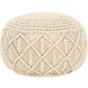 Image de Pouf en macramé fait main - VIDAXL - Contemporain - Beige - Intérieur