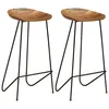 Image de vidaXL Tabourets de bar lot de 2 bois dacacia massif 247934