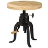 Image de vidaXL Table dappoint 45x (45-62) cm Bois de manguier massif et fonte