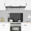 Image de vidaXL Dosseret de Cuisine Carrelage Mural Décoration Protection Anti-éclaboussures Résistant aux Rayures Noir 90x50 cm 249488