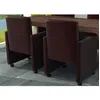 Image de 2 fauteuils simili cuir chocolat à roulettes 60348