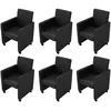 Image de vidaXL 6x Chaises de Salle à Manger Cuir Artificiel Noir Siège Meuble Cuisine 160184