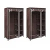 Image de vidaXL Garde-robe en tissu 2 pcs Marron