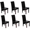 Image de vidaXL Chaises à manger lot de 6 noir similicuir 160318