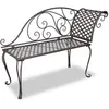 Image de vidaXL Chaise longue de jardin 128 cm Acier Antique Marron