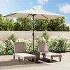 Image de vidaXL Parasol Blanc Sable Rectangulaire Parasol de Jardin Plage Pare-soleil 40772